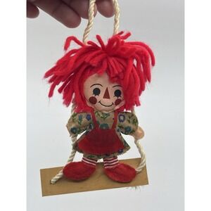 Vintage Raggedy Ann Christmas Ornament In Swing